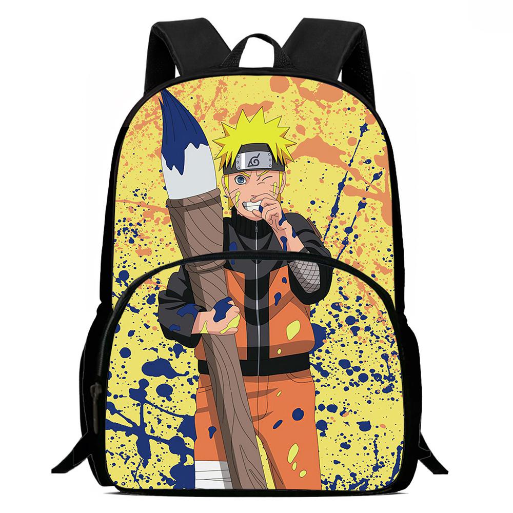 NARUTO Anime Kids Backpack Adjustable Shoulder Strap Front Pocket Lightweight Durable School Backpack For Boys Girls Age 6-10
