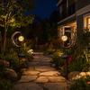 Lawn Solar Lights Moon And Hummingbird Garden Light Outdoor Cracked Glass Ball Stake Decorative Lamp for Yard Waterproof Automatic LED Lighting