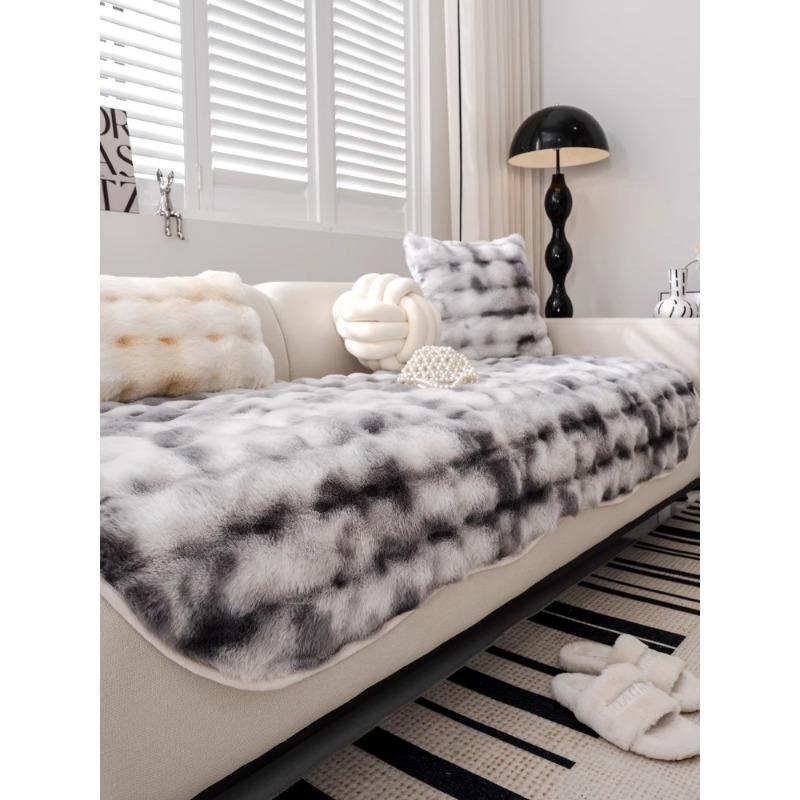 

Диванная подушка неправильной формы, зимняя плюшевая утолщенная нескользящая подушка, прямой ряд, чехол для дивана, полотенце 90*90cm