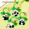 Adorable Panda Bamboo Shoot DIY Acrylic Keychain with Bell - Perfect Small Gift for Students