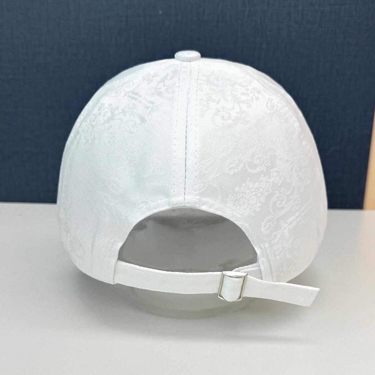 

New rhinestone butterfly baseball cap children s summer thin mercerized cotton sunscreen visor lace pattern cap Adjustable білий