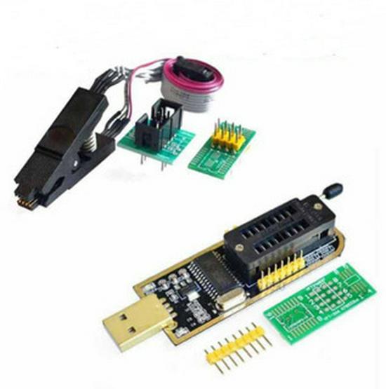 Tuhao Gold USB Motherboard Router LCD Programmer with No-Desoldering SOP8 Test Clip