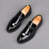 Britain New Men's Glossy Patent Leather Oxford Flats Casual Shoes Male Loafers Homecoming Wedding Dress Footwear