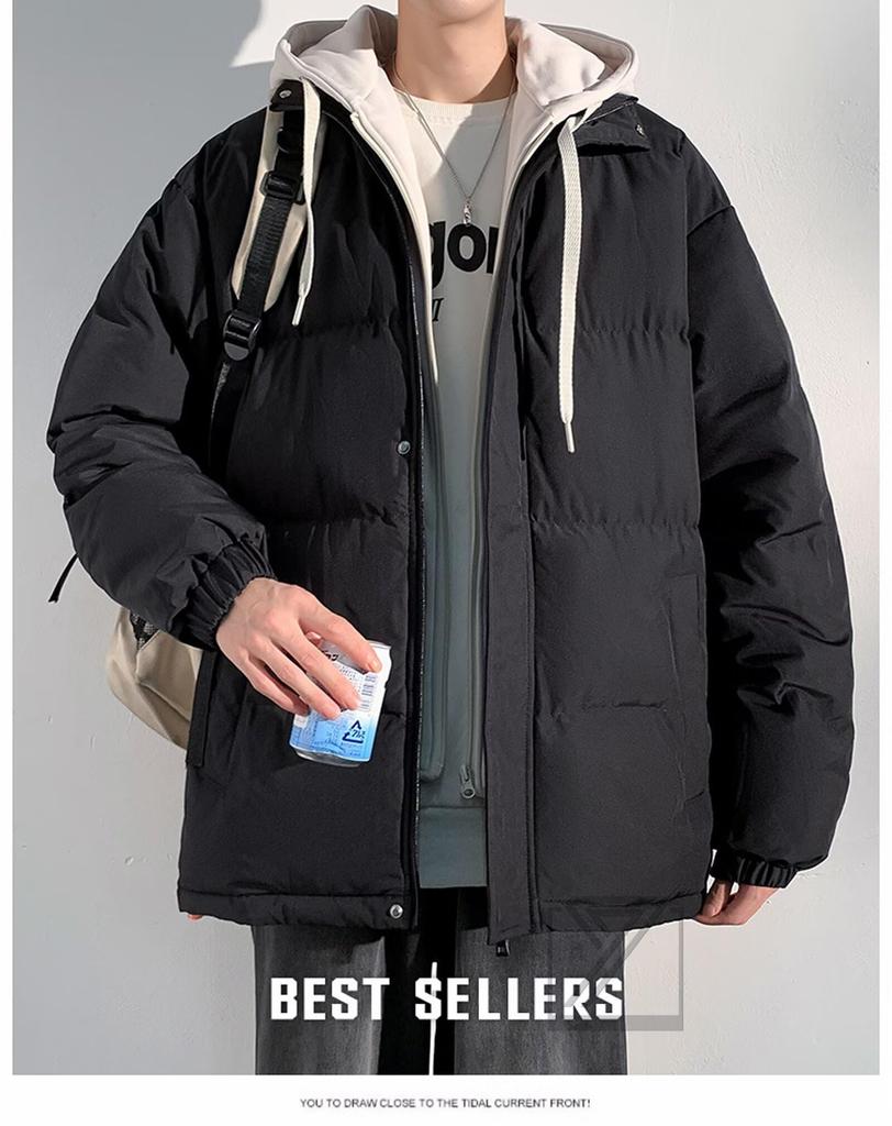 Kayiyasu Padded Down Plus Warm Outerwear Sizes Winter Cold Protection Black Men's Jacket, Sizes, - M-6XL, Clothes, Hooded, Lightweight, Stylish,