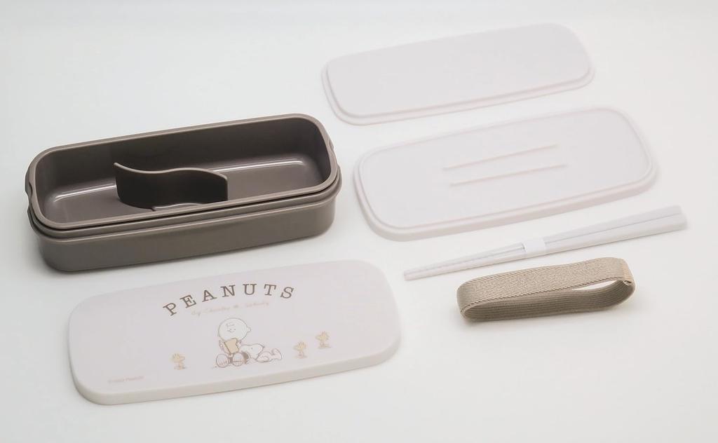 OSK Bento Box PEANUTS EVERYDAY Snoopy Lunch Box with and Lunch Made In Dishwasher and Microwave Compact Easy To For Elementary School 2-Tier