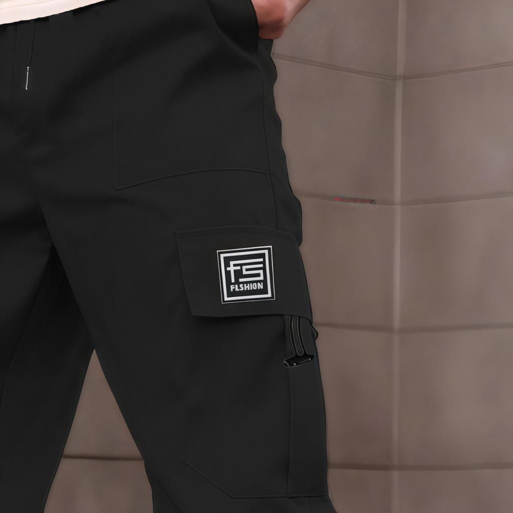 Men's Stylish Casual Loose Straight-leg Trousers - Men's Multi-pocket Work Pants