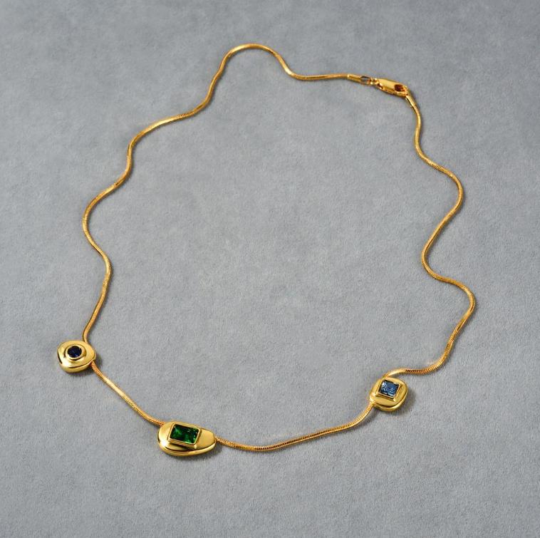 

Бренд Mihmily - винтажное французское ожерелье с драгоценными камнями, модное золото, элегантный и элитный стиль, приносит удачу