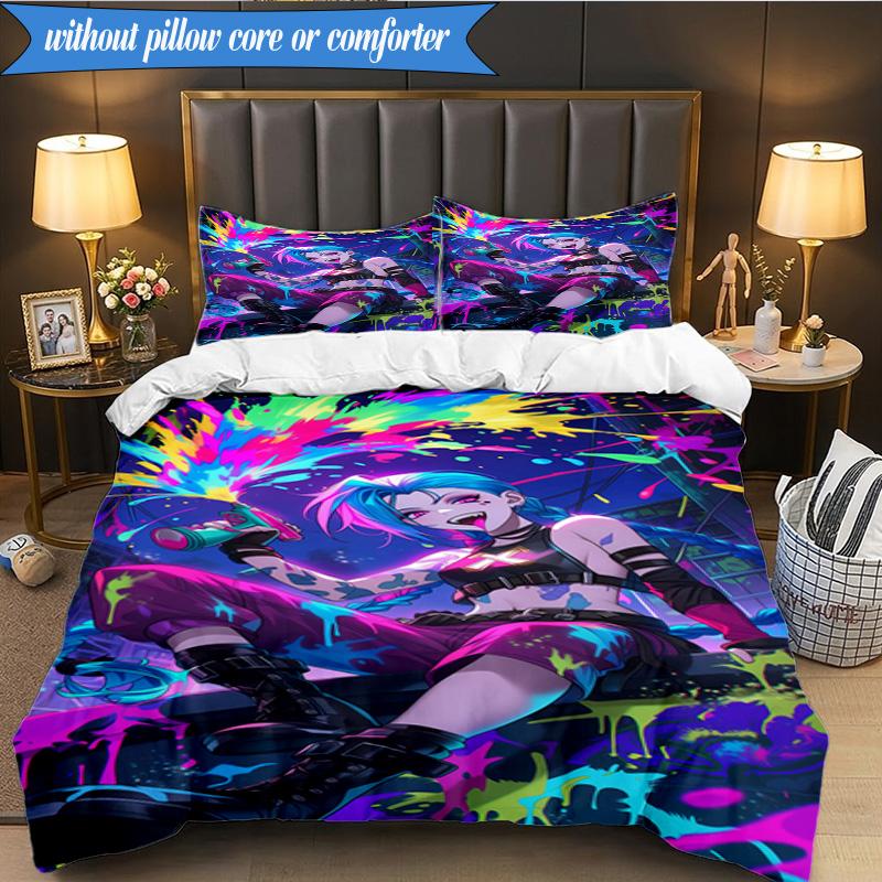 Fantasy Warrior Jing 3pcs K-pop music group Bedding set,Ideal for Bedroom, Dormitory,Including Duvet Cover And 2pcs Pillowcases,Fan gifts
