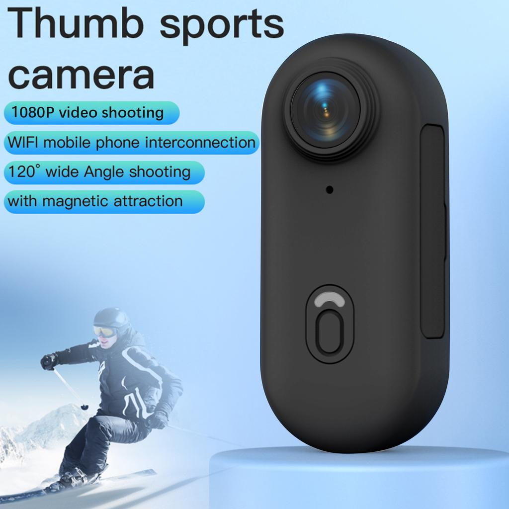 1080P Tiny Action Camera WiFi Sports Camera 120 degrees Wide Angle Lens Video Camera with Magnetic Lanyard Back Clip