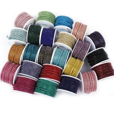 Elektrophorese Boden Strasskette Farbige Kristallkette DIY Handyhülle Krallen Diamantkette Schmuck Kleidung Hochzeitsaccessoires