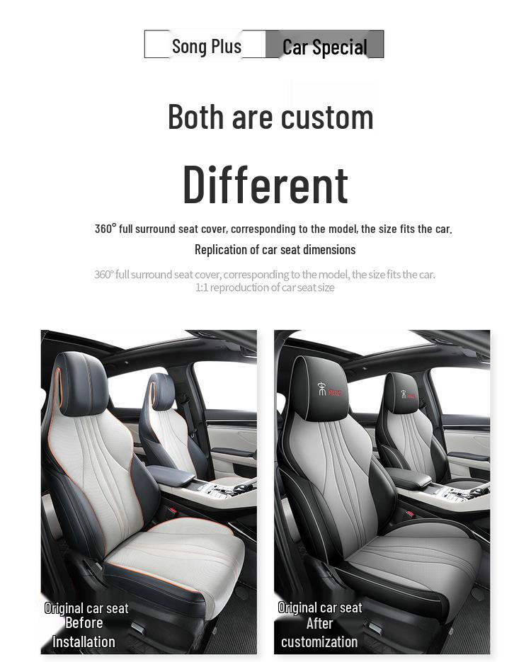 New Leather Car Seat Cushion for BYD Song PLUS - All-Season, Five-Seater Model