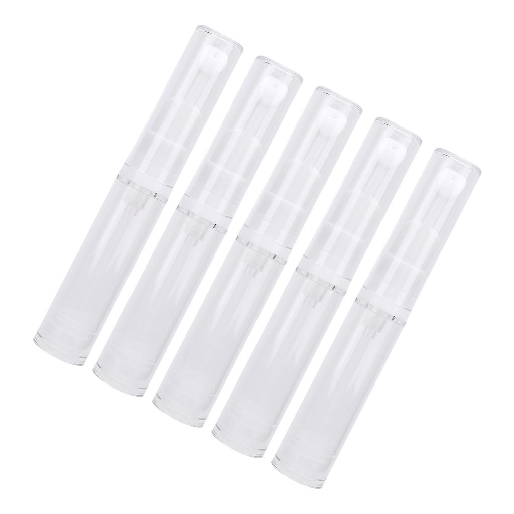 5 Pcs Airless Pump Jars Travel Foundation Container Eye Cream Dispenser Empty Refillable Cosmetic Pu