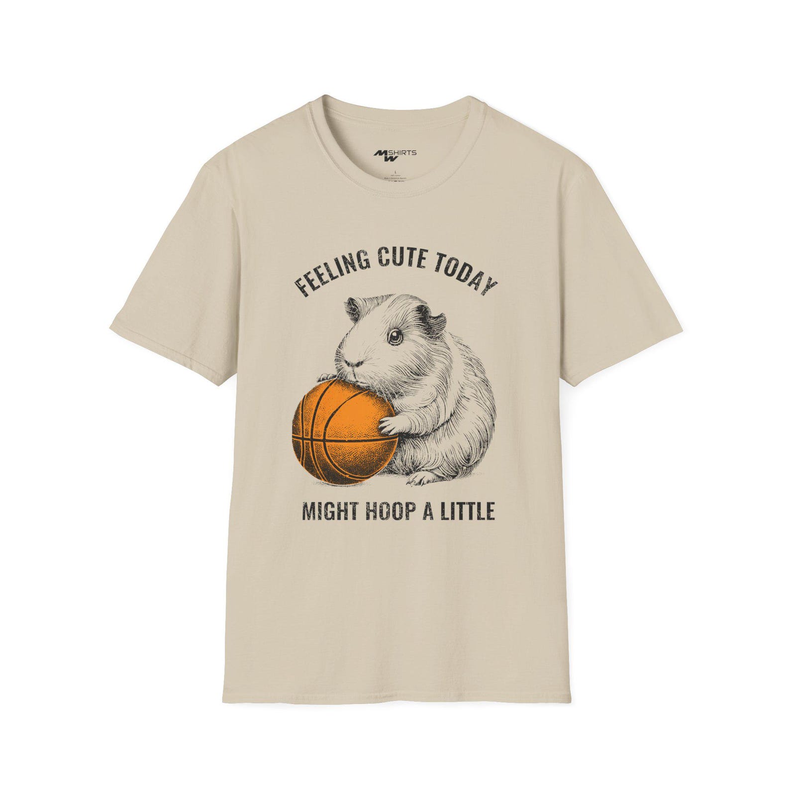 Basketball Guinea Pig T-Shirt, Funny Sports Tee 4XL