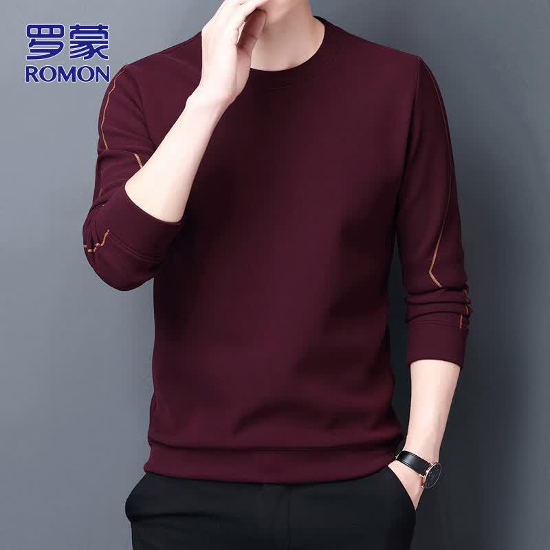 ROMON Men's Casual Long-Sleeve Round Neck Sweatshirt