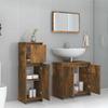 3 Piece Bathroom Furniture Set Smoked Oak Wood Based Material