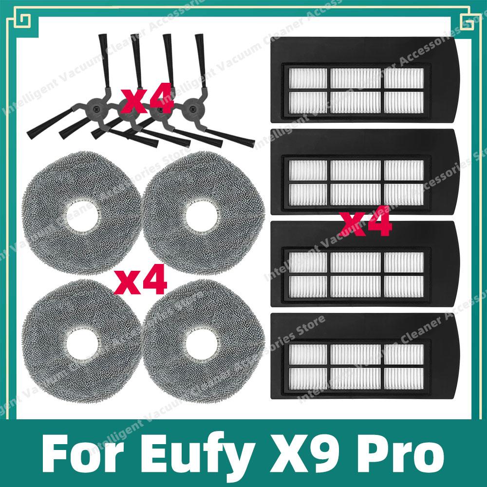 Compatible For Eufy X9 Pro Vacuum Cleaner Side Brush Hepa Filter Mop Cloth Rag Accessories Replacement Spare Parts