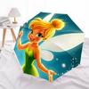 Disney Tinker Bell Manual Opening and Closing Umbrella - 8-Rib Reinforced Folding Design, Lightweight