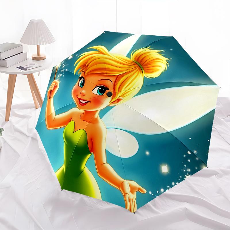 

Disney Tinker Bell Manual Opening and Closing Umbrella - 8-Rib Reinforced Folding Design, Lightweight and Portable, Suitable for Daily Busin