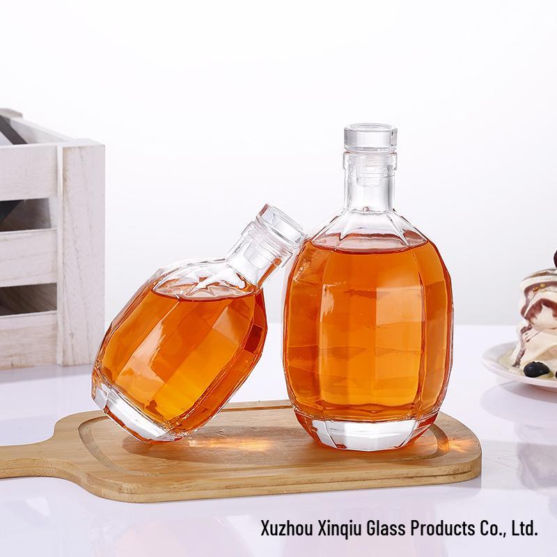 Rhombus Polygon Glass Wine Bottle with Lid