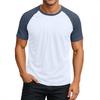 Men's Round Neck Contrast Color Raglan Short Sleeve Top T-shirt