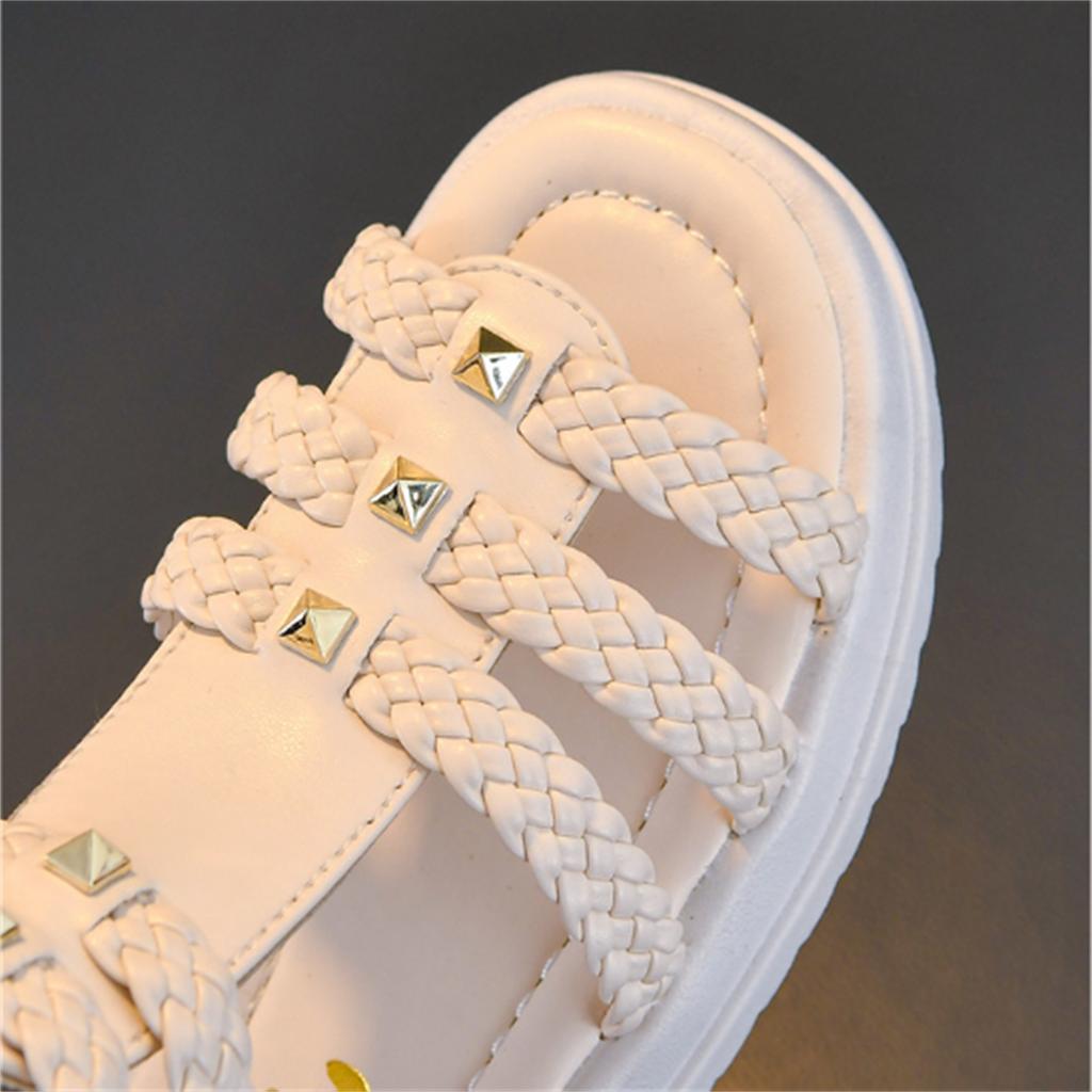 Girls' Sandals Summer  New Fashion Open Toe Princess Shoes Big Boys Soft Sole Little Girls Baby Roman Shoes