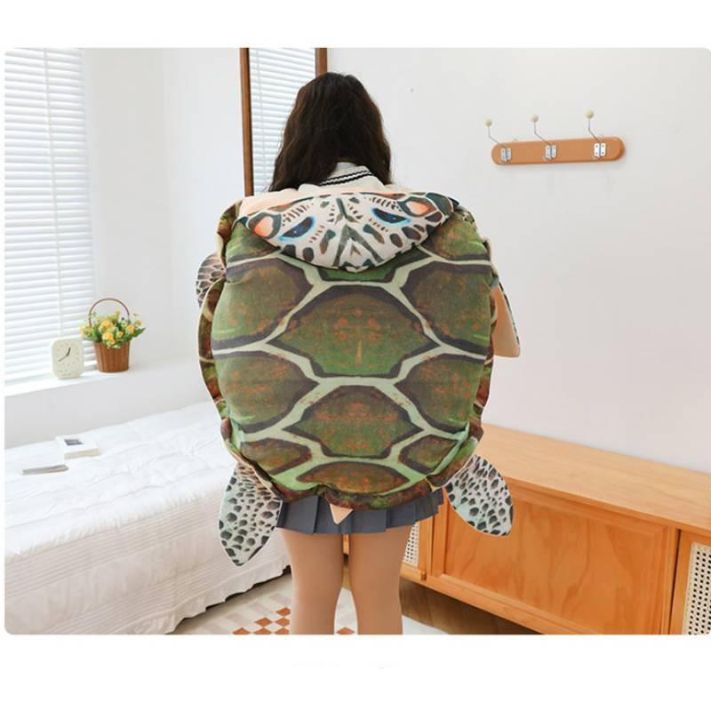 Almofada de Pelúcia Casco de Tartaruga Única e Adorável, Brinquedo de Pelúcia Vestível para Relaxamento Aconchegante