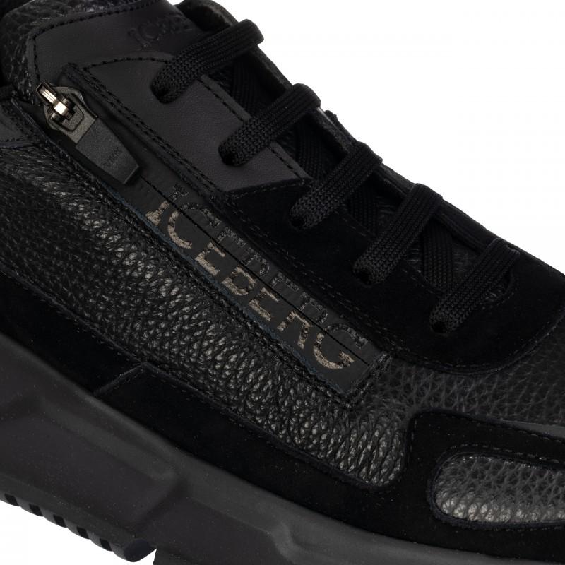Zapatillas Iceberg de cuero italiano nuevas totalmente negras - Talla: 44