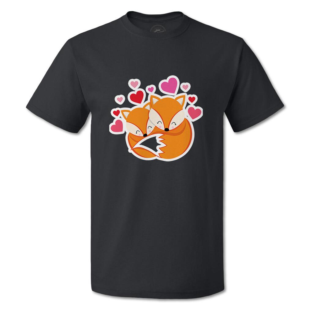 Funny Graphic T Shirts Valentine Foxes Snuggle Holidays Occasions Valentins Day S