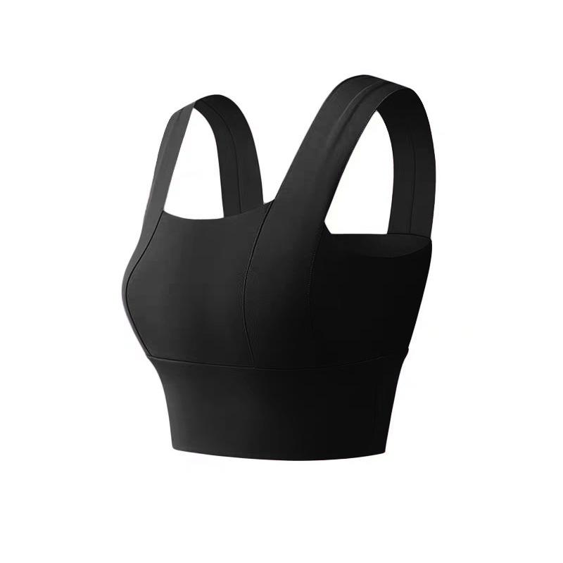 Yoga underwear women with chest pads shockproof gathering running fitness vest square neck beautiful back wear short top
