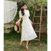 Mocana French Style Lace Short-Sleeve Mid-Length Dress