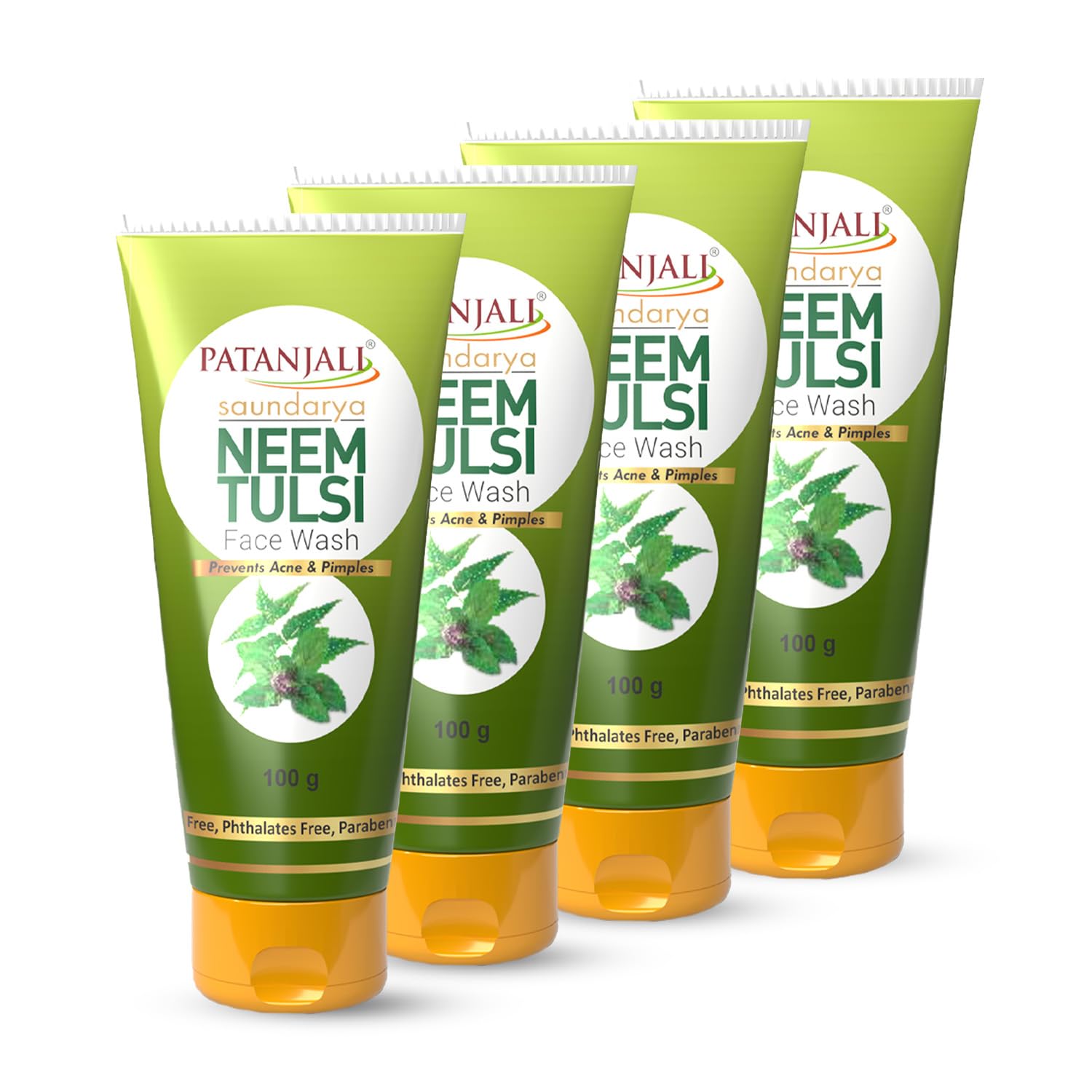 Patanjali Saundarya Neem Tulsi Face Wash 100g Pack Of 4 Daily Deep Cleansing Oil Control Gentle Skin Refresh Clean Feel