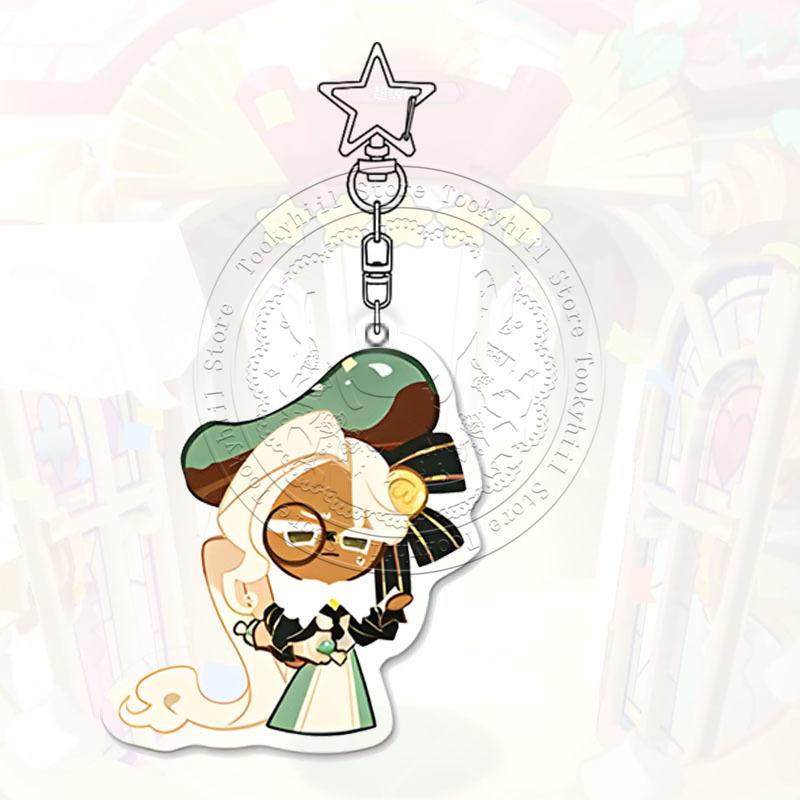 Cookie Run Kingdom Keychain Game Cartoon Coffee Kawaii Student Milk Chocolate Figure Bag Decorate Forester Pendant Birthday Gift