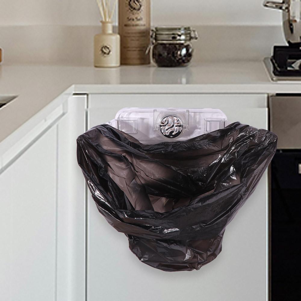 

Transparent Suction Cup Trash Bag Holder Plastic Trash Bag Hanging Holder Trash Bag Stand Bathroom прозорий колір чорний