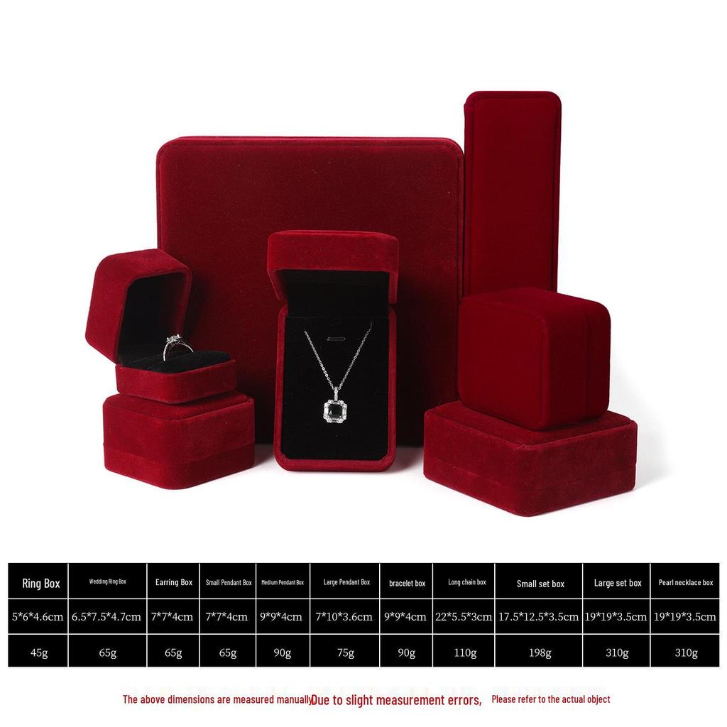 Velvet Jewelry Box with Rounded Corners - Ring, Necklace, Bracelet, Earring Storage