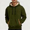 Fashionable Men's Solid-Color Fleece-Lined Thickened Long-Sleeve Hoodie With Pockets
