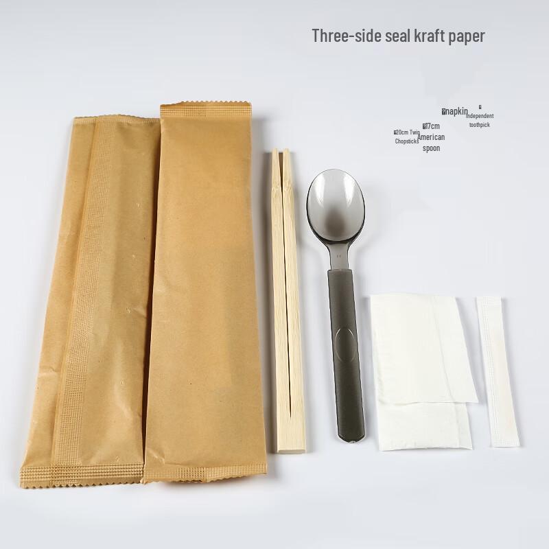 Одноразовый пластиковый набор столовых приборов из 4 предметов