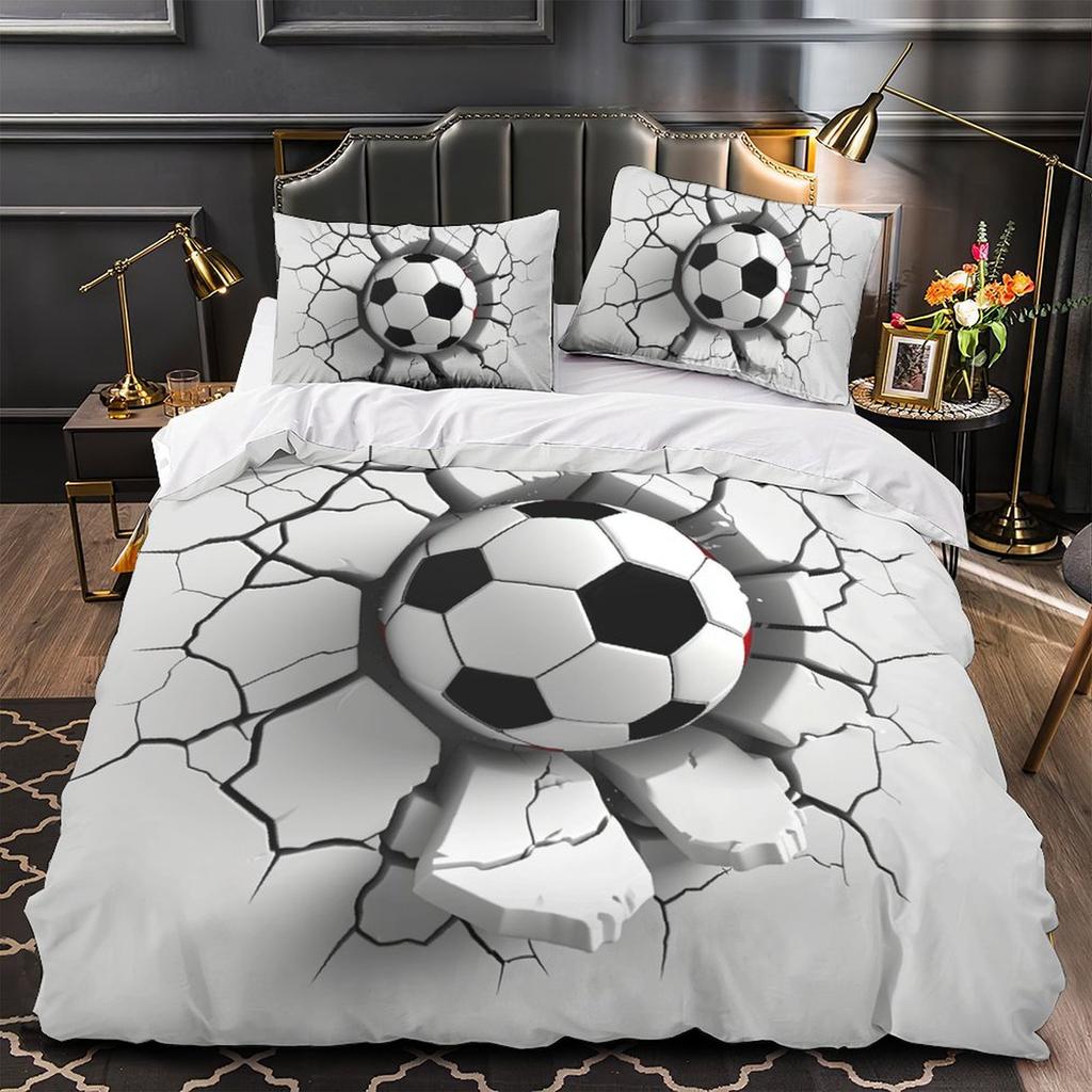 3D-Sport-Bettwäscheset für Sportler, Jungen, Teenager, Herren, Daunen-Bettbezug, Kissenbezug, 2/3-teilig, modischer, schnelltrocknender und schmutzabweisender Bezug