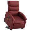 Electric Massage Recliner with Rising Function Burgundy Faux Leather