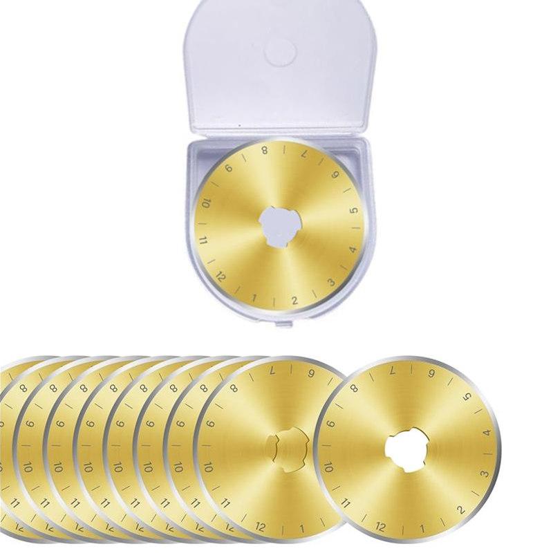 

10pcs Titanium Coated 45mm Rotary Cutter Blades SK5 Replacement Blades Quilting Scrapbooking Sewing Arts Crafts Leather Cut
