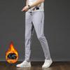 Autumn And Winter New Style With Plush Thickening/Regular Men'S Sports Elastic Waist Casual Pants Straight Leg Small Leg Pants Warm Elastic Slim