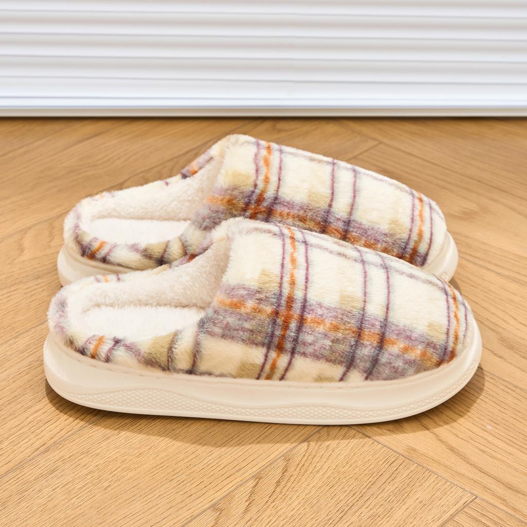 Platform Women Home Slippers Plush Warm Thick Bottom Slides Breathable Soft Non-slip Slippers Indoor Outdoor Men Casual Slippers
