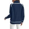 Cozy Fall and Winter Fashion Women's Elegant Knitted Thick Warm Hoodie Color Blocked Half High Collar Versatile Striped Sweater Jumper
