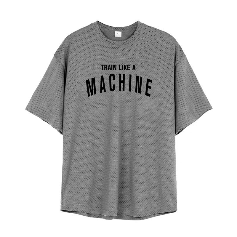 

Летняя одежда для фитнеса Muscleguys, мужская быстросохнущая дышащая свободная тренировочная футболка для бега с короткими рукавами XL серый