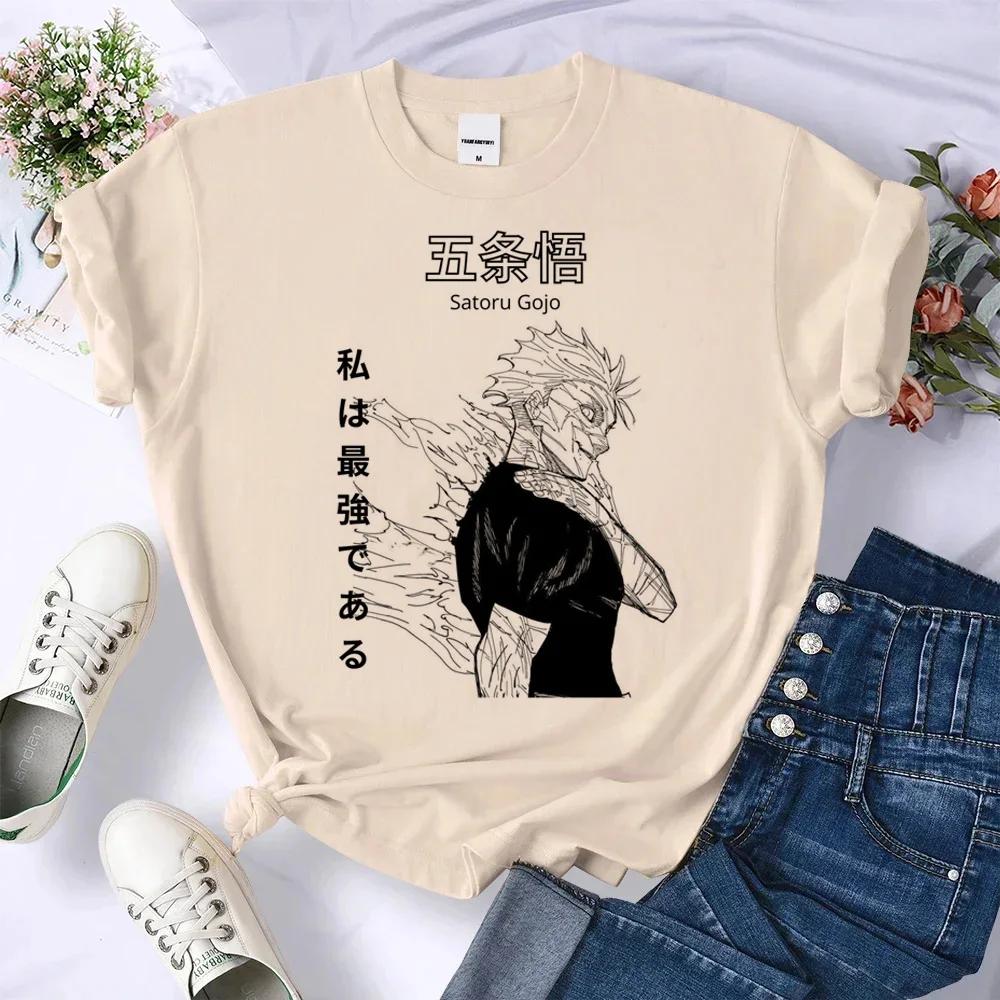 

Jujutsu Kaisen Gojo Satoru Top Women Streetwear Tshirt Female Anime 2000s Designer Clothing Hip Hop Tops Casual Female Clothing 2XL