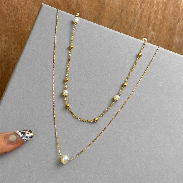 17KM Punk Gold Multilayered Necklace for Women Vintage Silver Color Geometric Round Pendant Necklaces Butterfly Choker Jewelry