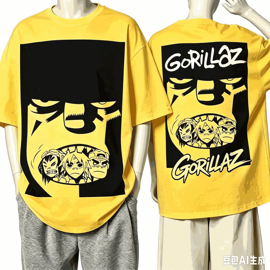 Gorillaz For Fan Gift Tshirt Unisex Unisex Harajuku Oversized Unisex Short Sleeve Streetwear High Quality Couples Hot Product Soft