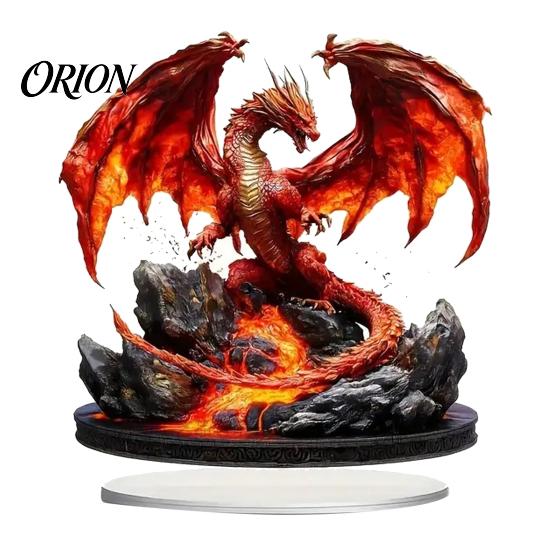 Exquisite Fantasy Creature Model Dragon Acrylic Statue, Gothic Tabletop Figurine, Mythical Colorful Winged Art Desktop Ornament for Office Bedroom