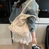 New Large-capacity Commuter Shoulder Bag Fashionable Pearl Tote Bucket Bag Casual Simple Knitted Bag Women