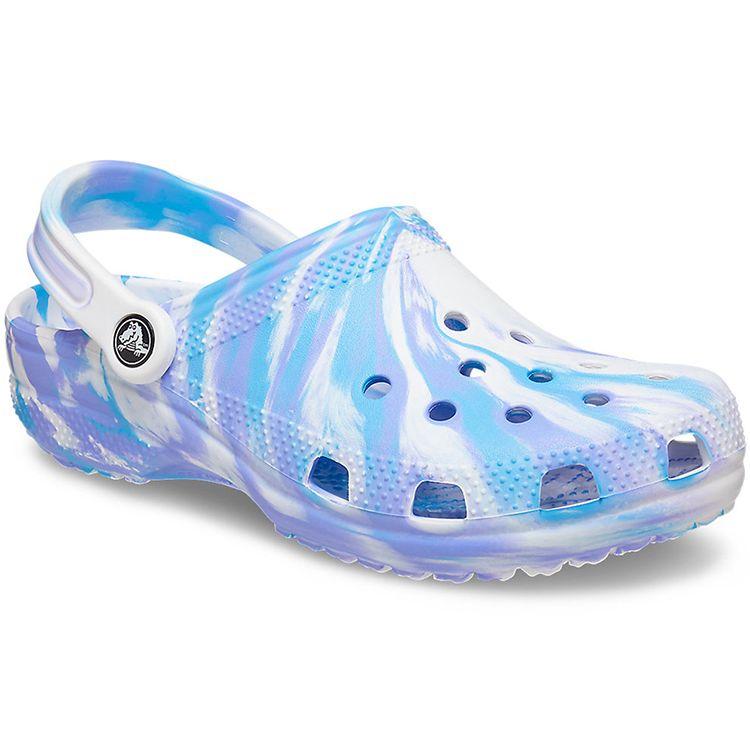 Crocs Classic Clog EVA Marble Pattern Unisex Footwear White Oxygen-Blue 206867-1FK