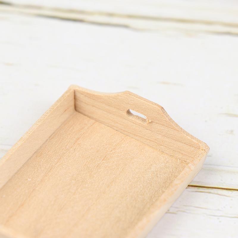 1:12 Dollhouse Miniature Wooden Plate Simulation Tray Model For Doll House Decor